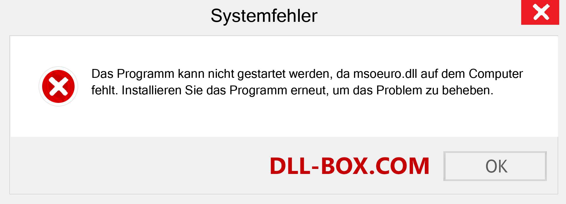 msoeuro.dll-Datei fehlt?. Download für Windows 7, 8, 10 - Fix msoeuro dll Missing Error unter Windows, Fotos, Bildern