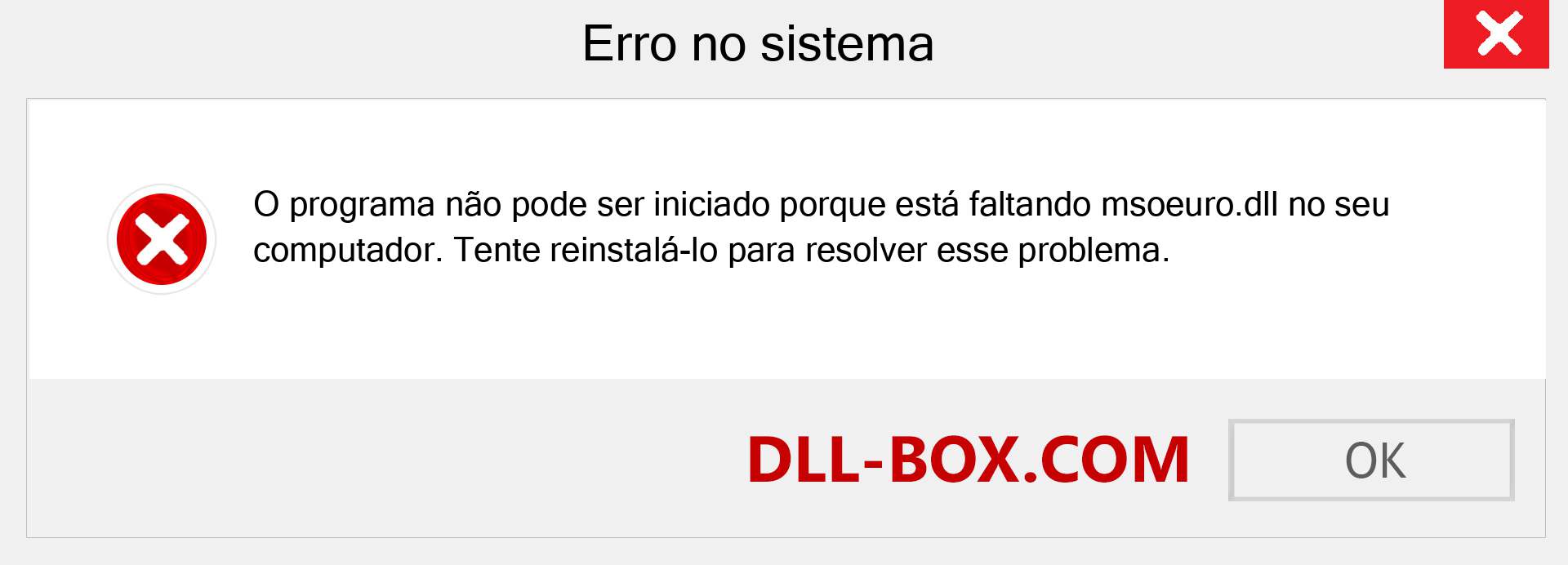 Arquivo msoeuro.dll ausente ?. Download para Windows 7, 8, 10 - Correção de erro ausente msoeuro dll no Windows, fotos, imagens